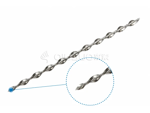 The product illustration of the sharpened-head helical bars.