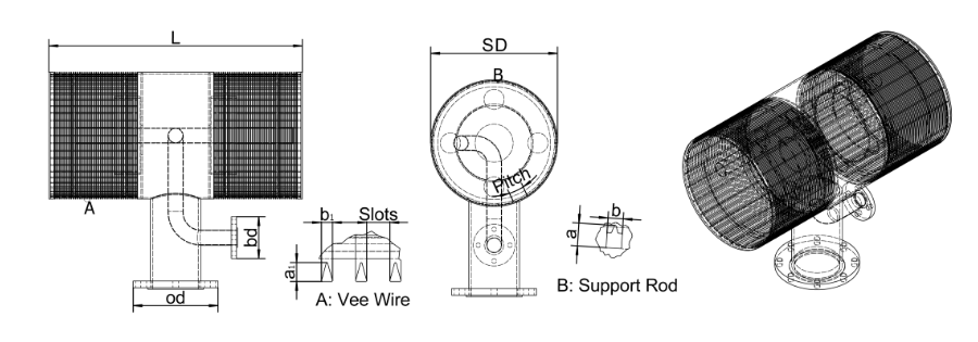 A drawing shows the Intake Screens RFQ needed parameters.