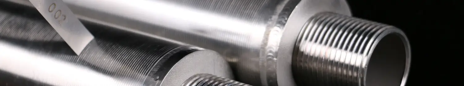 A measuring tool is measuring the slot size of profile wire screen tube.