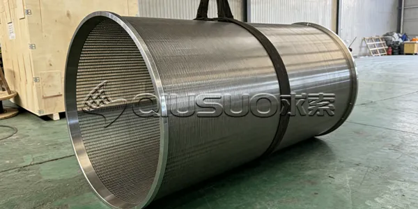 A finished product of a suspended rotary drum screen.