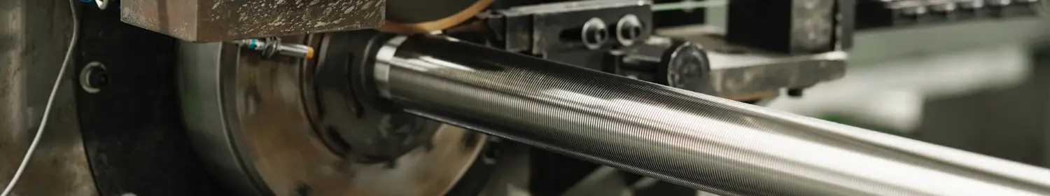 A detail of wedge wire screen tube welding.