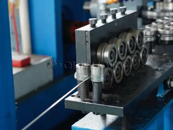 A wedge wire cold rolling line.