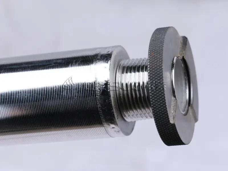 A detail of special connection of wedge wire nozzles