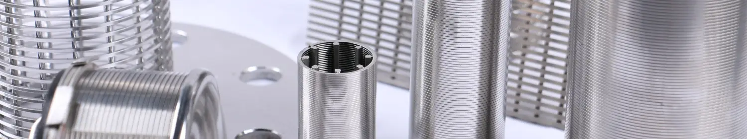 Several different types of wedge wire screen products.