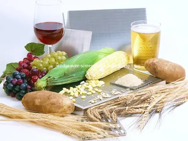 Wheat, corns and other fruits are placed on the wedge wire screen panel.